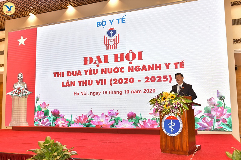 Khai mạc chương trình, GS.TS.Nguyễn Thanh Long, Quyền Bộ trưởng Bộ Y tế phát biểu tại Đại hội.