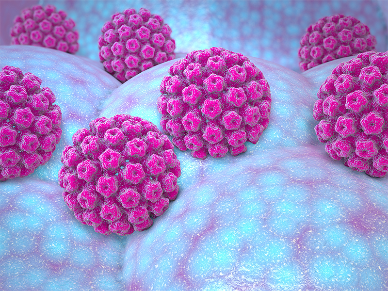 Hình ảnh mô phỏng virus HPV dưới kính hiển vi