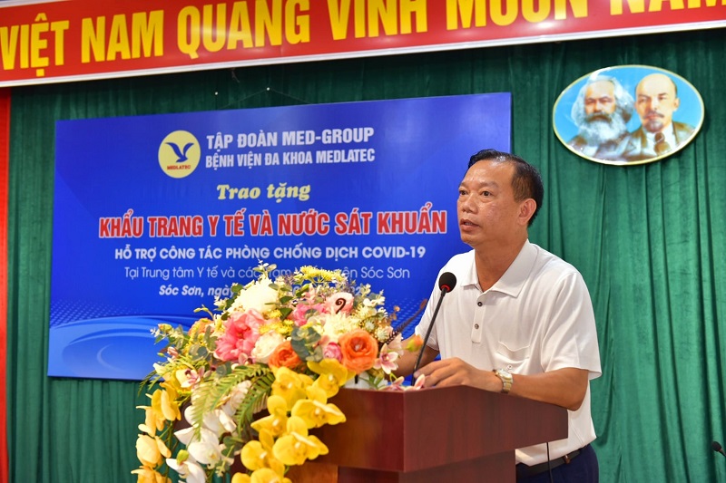 Ông Nguyễn Duy Kiên – Bí thư Đảng ủy, Trung tâm Y tế huyện Sóc Sơn phát biểu.