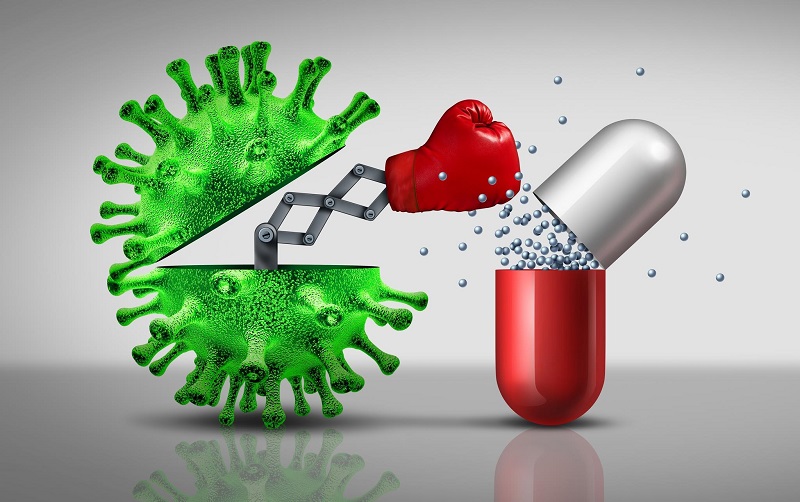 Thuốc kháng sinh giúp tiêu diệt khả năng phát triển và sinh sôi của vi khuẩn