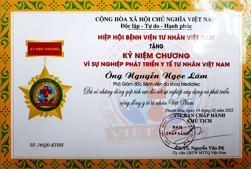Hệ thống Y tế MEDLATEC vinh dự nhận bằng khen từ Hiệp hội Bệnh viện tư nhân Việt Nam