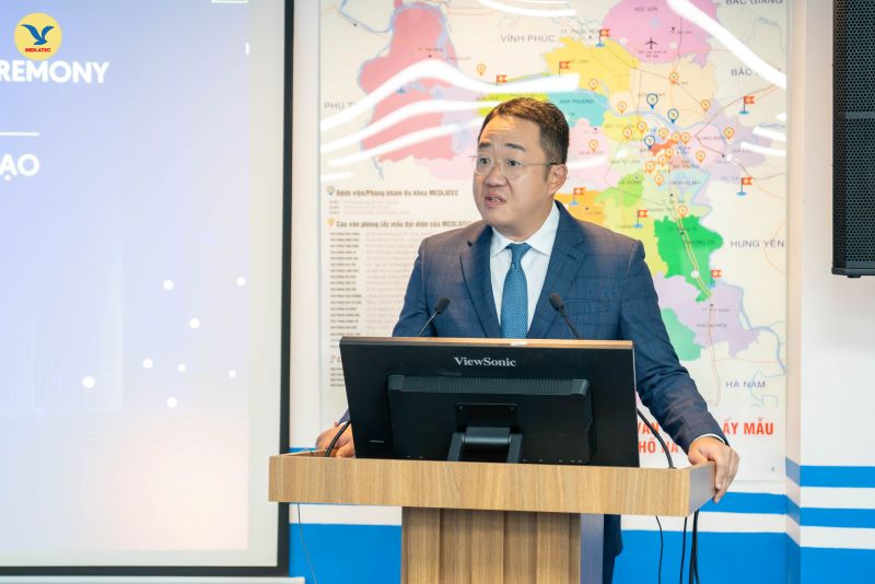 Ông Jeyul Chang - Tổng Giám đốc Giải pháp chiến lược phát triển GE Healthcare AKA phát biểu tại buổi lễ 