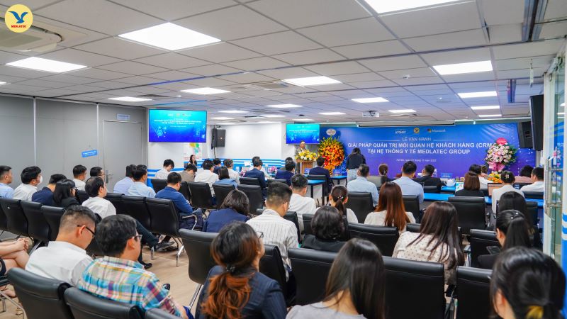 Toàn cảnh lễ vận hành Giải pháp quản trị mối quan hệ khách hàng (CRM) điễn ra tại Tòa nhà hành chính Tập đoàn 278 Thụy Khuê, Hà Nội