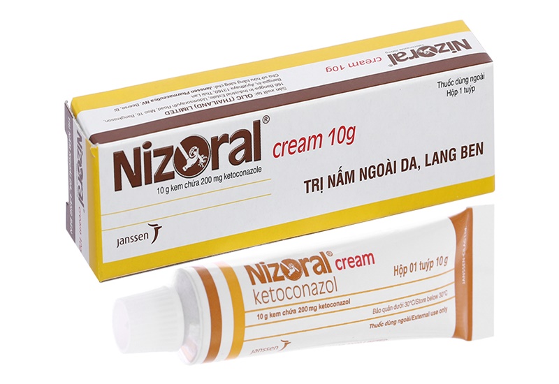 Thuốc trị nấm da đầu Nizoral cream 10g là dạng kem bôi
