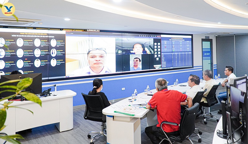 Ca hội chẩn trực tuyến tại Trung tâm Chản đoán Hình ảnh MEDLATEC ở 278 Thụy Khuê (Hà Nội) có chuyên gia, bệnh nhân và kết nối trực tuyến cùng các chuyên gia bệnh viện khác