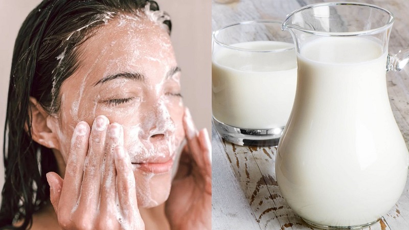 Dùng sữa tươi rửa mặt trước khi đi ngủ giúp da mặt tươi sáng và căng bóng