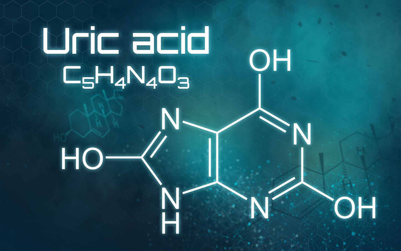 Công thức của acid uric là C5H4N4O3