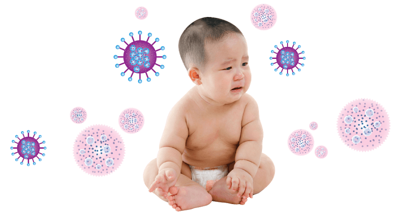Không khí khô và sự tấn công của virus, vi khuẩn là tác nhân khiến bé bị sổ mũi