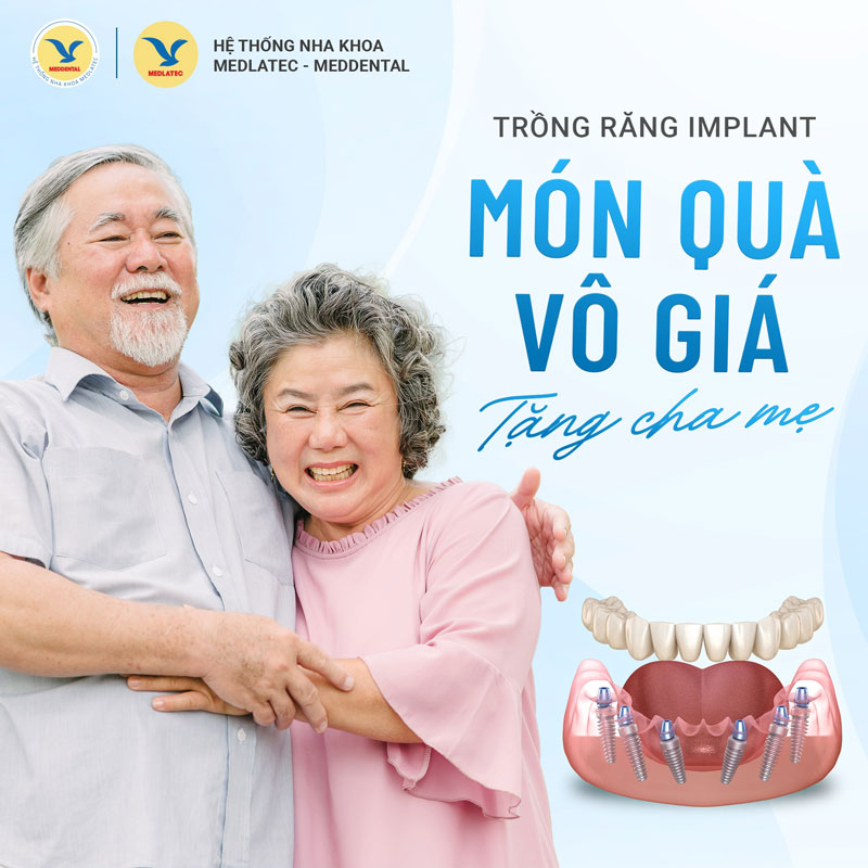 Rất nhiều người cao tuổi lựa chọn trồng răng Implant tại MEDDENTAL