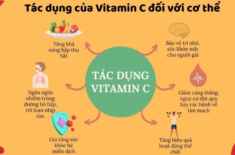 Vitamin C mang lại nhiều lợi ích đối với sức khỏe