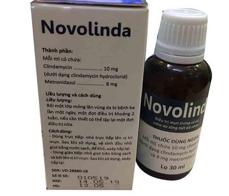 Thành phần và hướng dẫn dùng thuốc trị mụn Novolinda theo khuyến cáo của nhà sản xuất