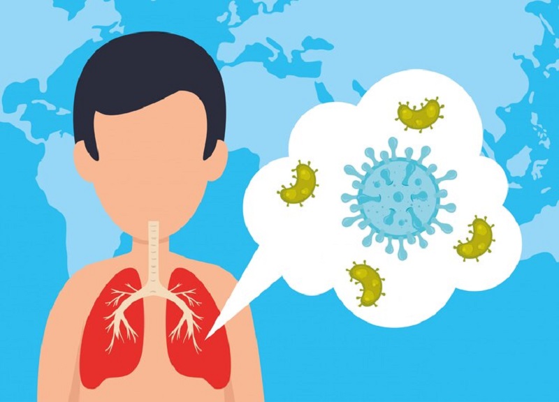 Viêm phổi do virus, vi khuẩn, là một trong các bệnh thường gặp khi nồm ẩm