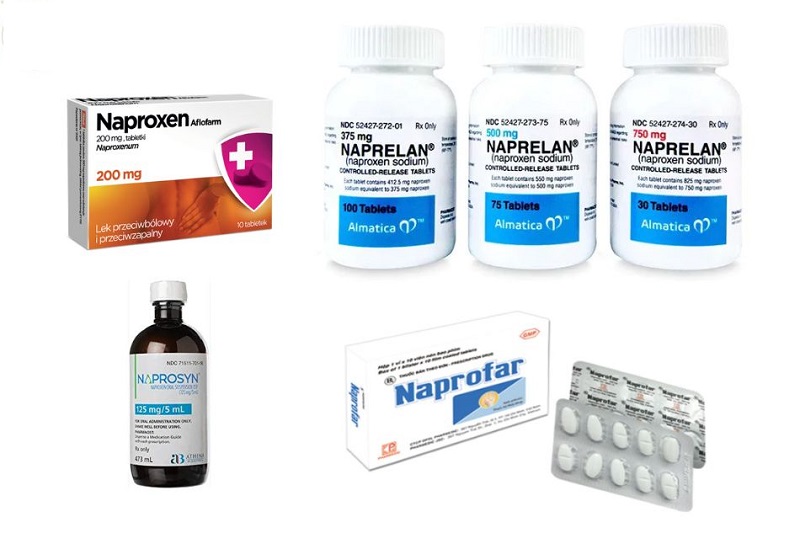 Thuốc Naproxen được bán trên thị trường với nhiều dạng bào chế 