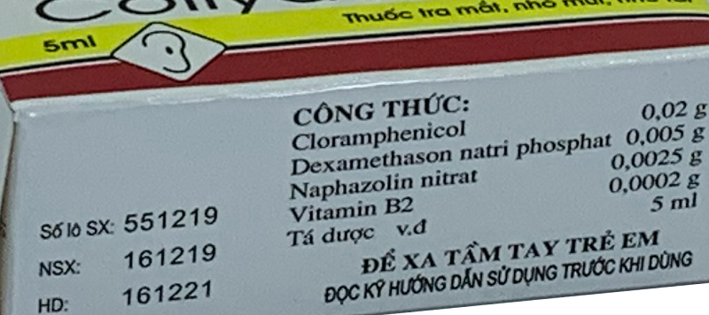 Thông tin về thành phần chính có trong thuốc nhỏ mắt Collydexa