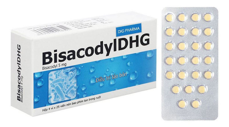 Thuốc Bisacodyl DHG dạng viên nén bao phim tan trong ruột 