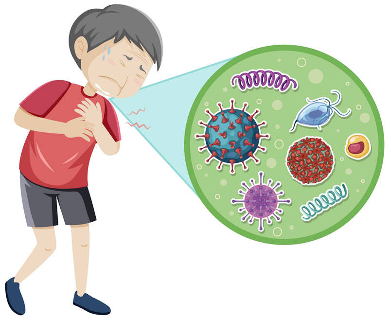 Nhiều loại vi khuẩn, virus có khả năng tấn công đường hô hấp gây viêm phổi ở trẻ