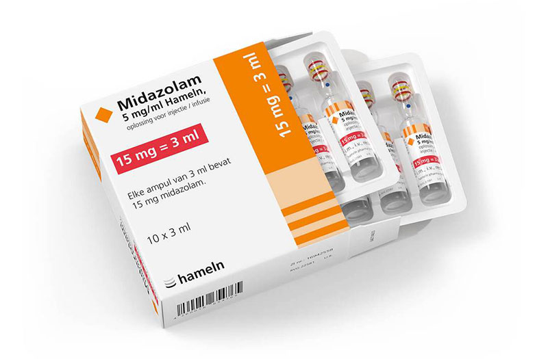 Một sản phẩm thuốc Midazolam lưu hành trên thị trường 