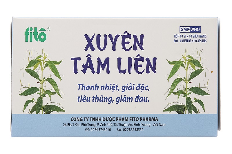 Xuyên tâm liên được nhiều nhà sản xuất dược phẩm bào chế dạng viên nang, bán trên thị trường