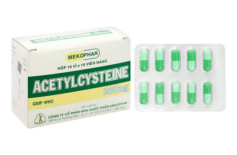 Acetylcysteine viên nang hàm lượng 200mg 