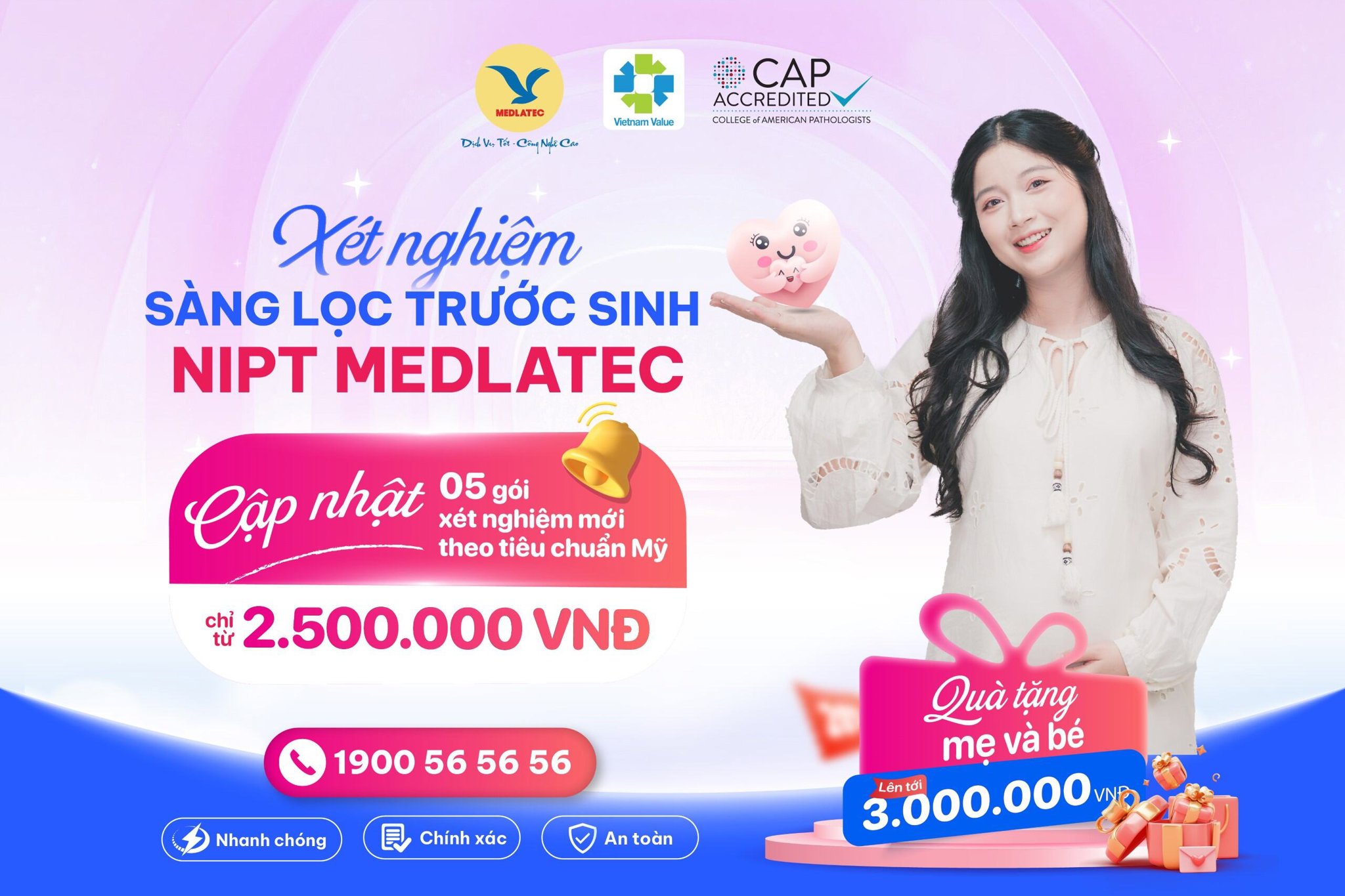 Mẹ bầu nhận ngay ưu đãi khi làm xét nghiệm NIPT tại MEDLATEC