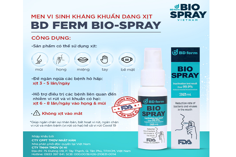 Thông tin khái quát về xịt họng Bio Spray của dược phẩm Minsung Co.,Ltd, Korea