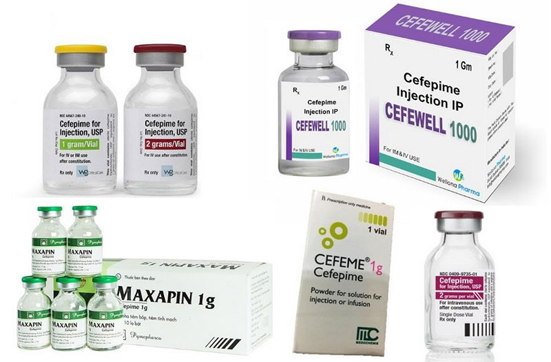 Một số sản phẩm Cefepime lưu hành trên thị trường 