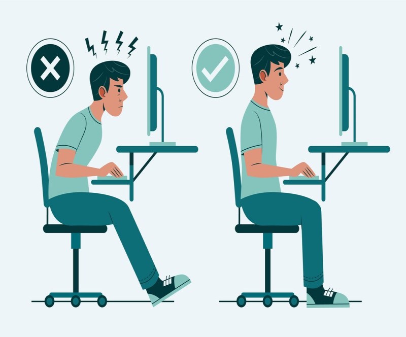 Giữ tư thế làm việc đúng cách là biện pháp dự phòng đốt sống cổ