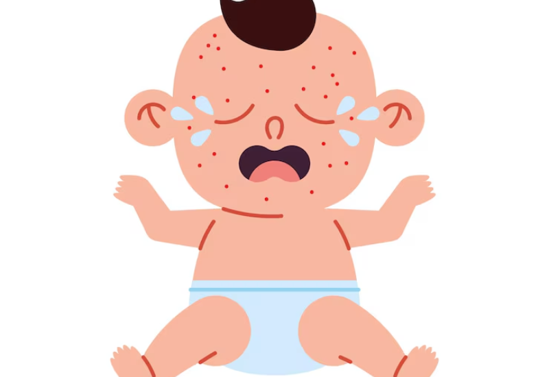 Trên da xuất hiện các nốt ban đỏ, ngứa râm ran là dấu hiệu trẻ bị dị ứng sữa công thức