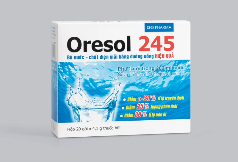 Oresol 245 là một trong những sản phẩm nước điện giải cho bé được Bộ Y tế khuyến cáo sử dụng 