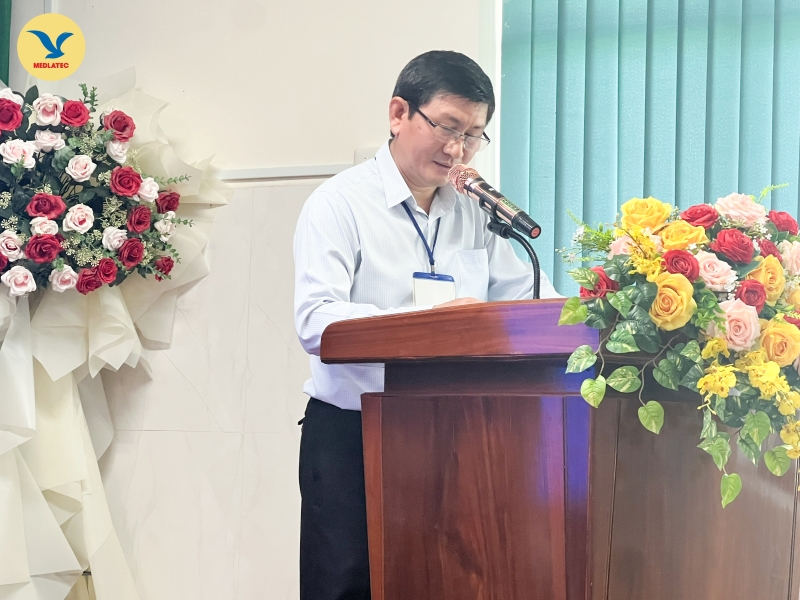 BSCKII. Trần Thanh Tuấn - Phó Giám đốc Trung tâm Y tế khu vực Bình Minh phát biểu tại buổi lễ 