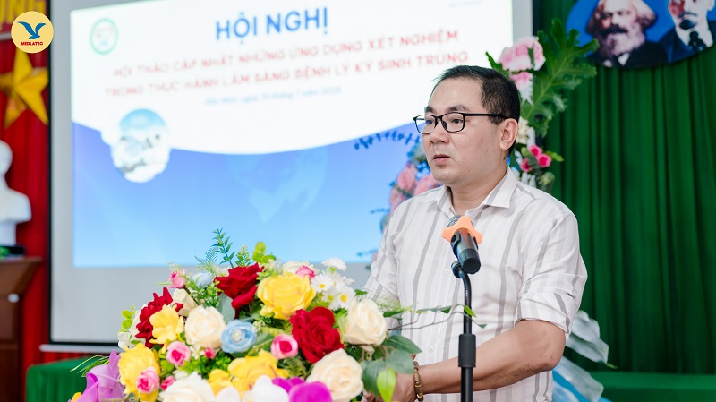 BSCKI. Dương Minh Nam - Phó Giám đốc Trung tâm Y tế Hiệp Hoà phát biểu tại Hội nghị