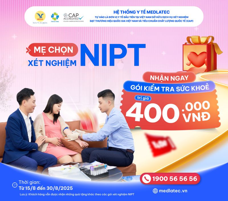 Quà tặng kiểm tra sức khỏe ý nghĩa khi mẹ bầu đăng ký xét nghiệm NIPT từ 15/8 đến hết 30/8/2025 