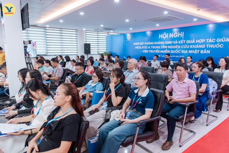 Toàn cảnh hội nghị “Giám sát kháng kháng sinh và Kết quả hợp tác giữa MEDLATEC & Trung tâm Nghiên cứu kháng thuốc - Viện Truyền nhiễm Quốc gia Nhật Bản”