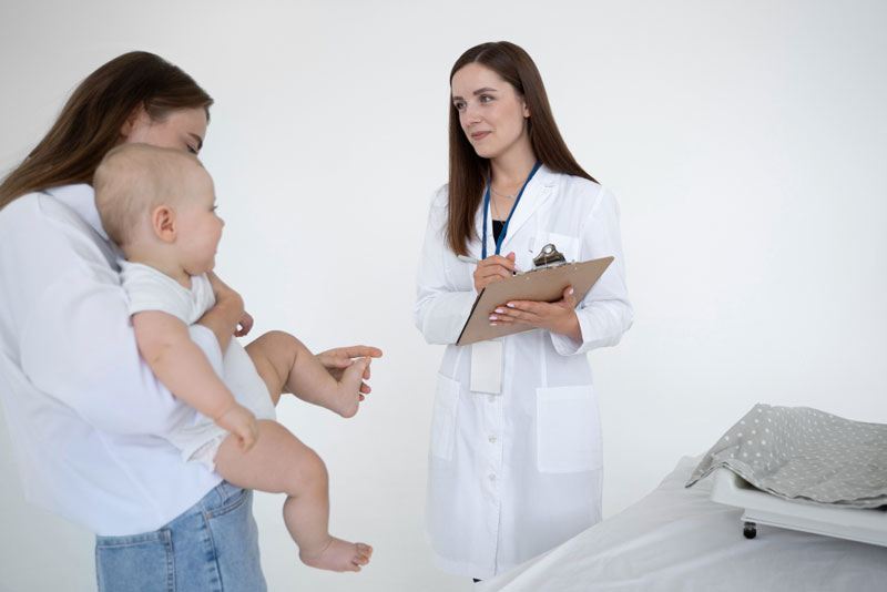 Khi nhận thấy trẻ quấy khóc kèm theo các triệu chứng bất thường, ba mẹ hãy cho trẻ đi khám 