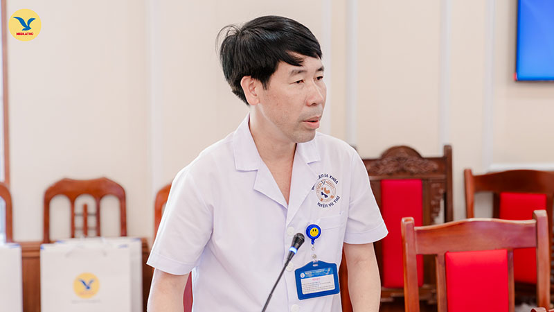 TS. Đỗ Văn Lương - Giám đốc Bệnh viện Đa khoa Vũ Thư phát biểu khai mạc Hội nghị