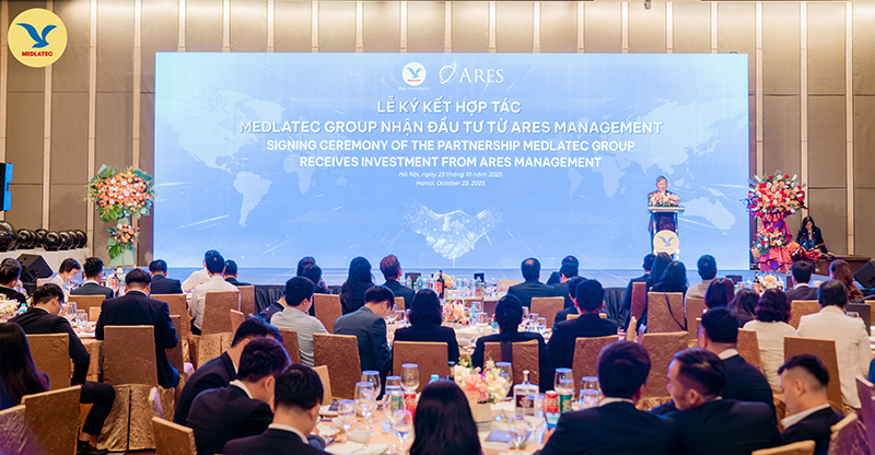 Toàn cảnh buổi lễ Lễ ký kết hợp tác MEDLATEC GROUP nhận đầu từ ARES MANAGEMENT