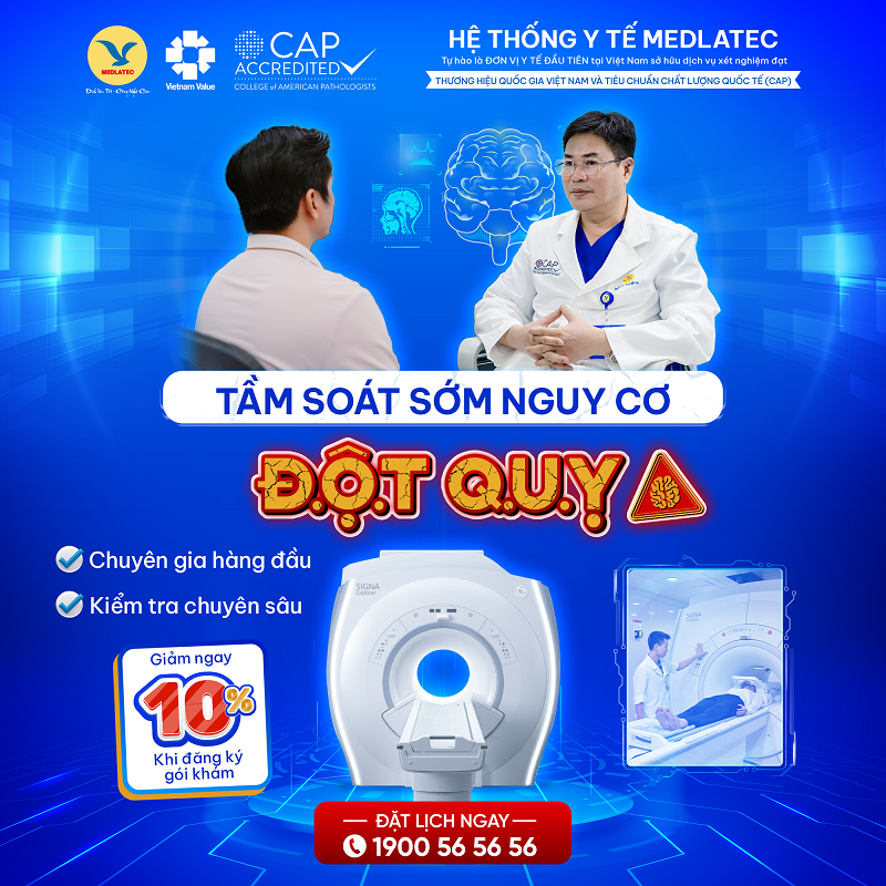 MEDLATEC giảm 10% gói tầm soát nguy cơ đột quỵ diễn ra từ nay đến hết ngày 31/12/2025 