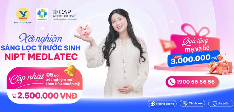 Thực hiện xét nghiệm NIPT tại MEDLATEC giúp mẹ bầu an tâm suốt thai kỳ 