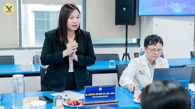 ThS.BSCKII Nguyễn Thị Kim Len - Phó Tổng Giám đốc MEDLATEC GROUP phát biểu tại buổi làm việc