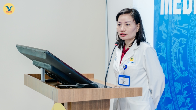 TS. Trịnh Thị Quế - Giám đốc Điều hành Hệ thống Xét nghiệm MEDLATEC phát biểu tại chương trình 