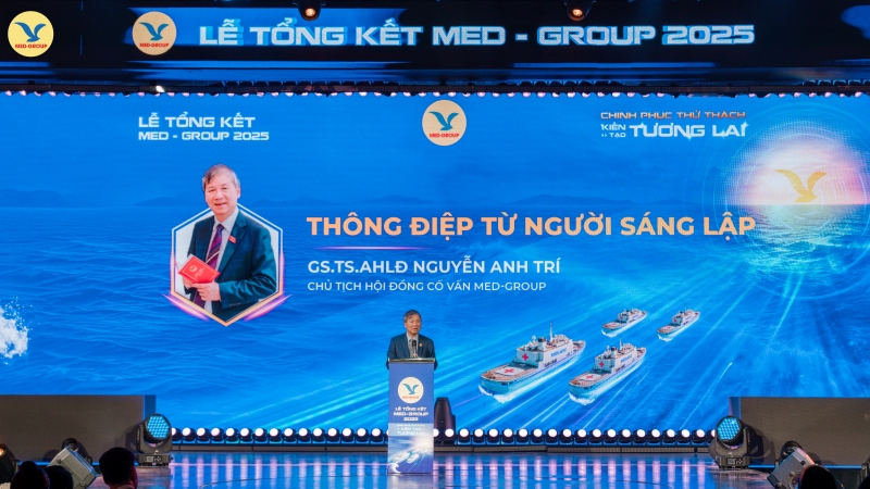 GS.AHLĐ Nguyễn Anh Trí - Người sáng lập, Chủ tịch Hội đồng cố vấn MED-GROUP phát biểu chỉ đạo tại buổi lễ 