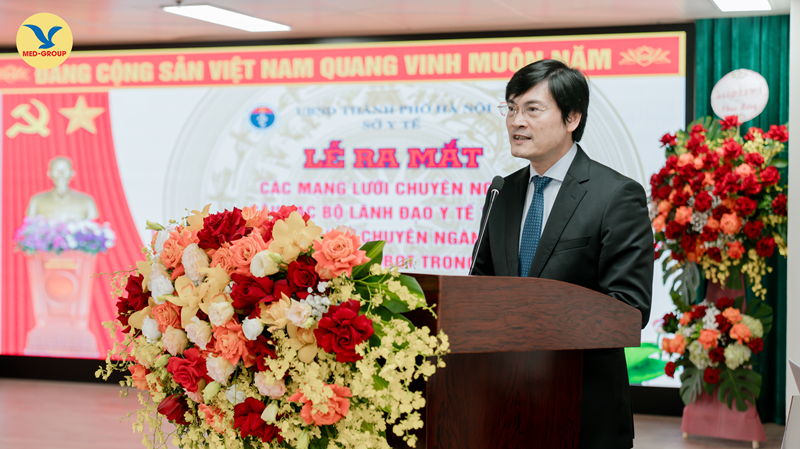 TS Nguyễn Trọng Diện - Giám đốc Sở Y tế Hà Nội phát biểu tại buổi lễ