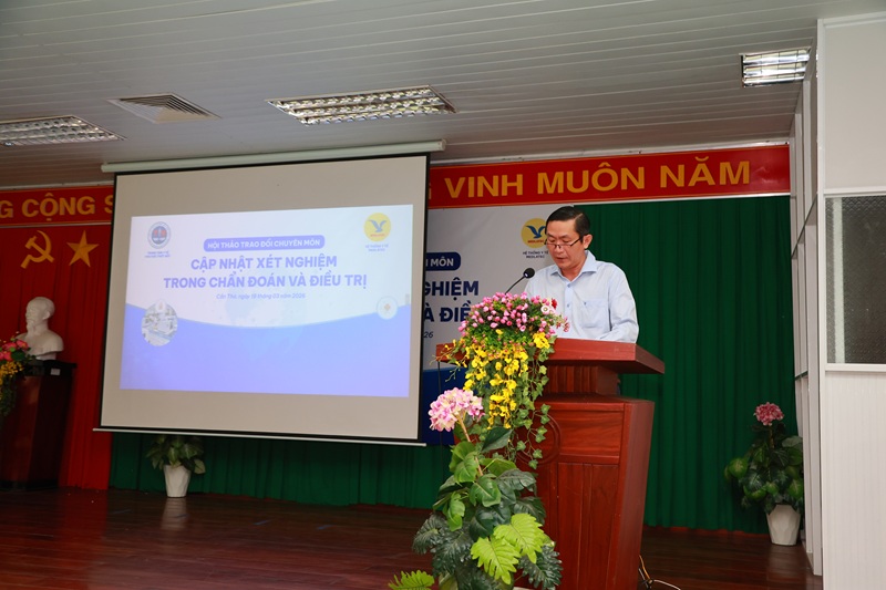 BSCKII Giang Phước Điền – Giám đốc TTYT khu vực Thốt Nốt phát biểu khai mạc hội nghị 