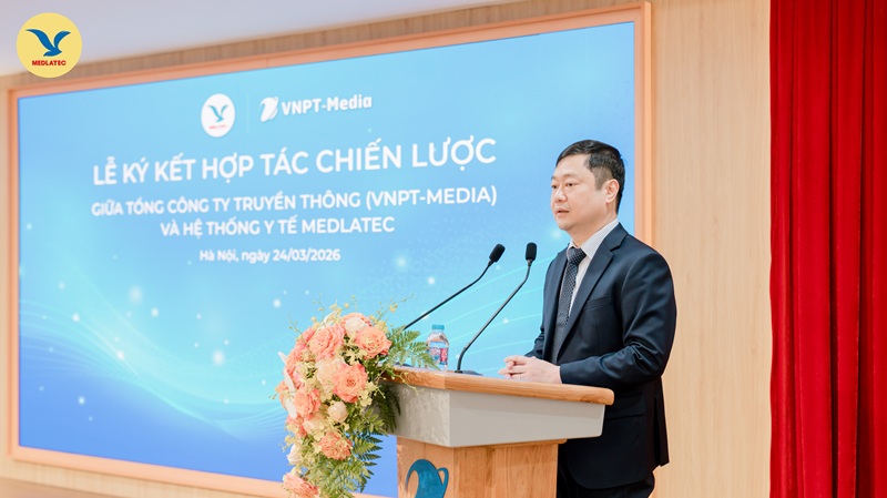 Ông Vũ Trường Giang - Tổng Giám đốc VNPT-Media phát biểu tại buổi lễ ký kết