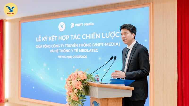 TS. Nguyễn Trí Anh – Tổng Giám đốc MEDLATEC GROUP chia sẻ định hướng hợp tác tại buổi lễ ký kết