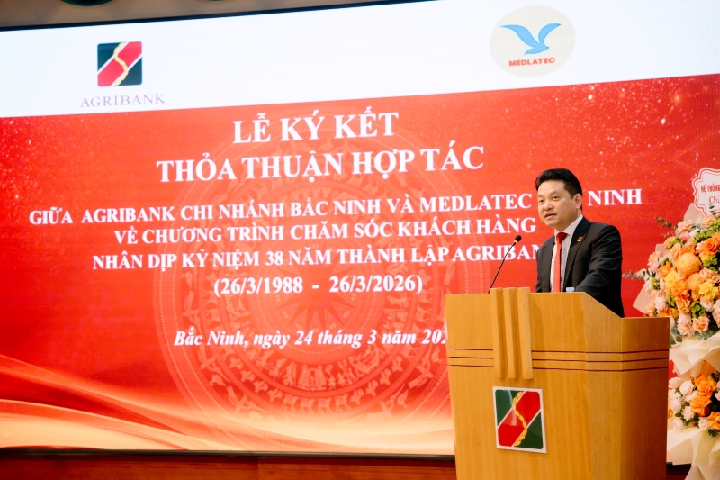 Ông Nguyễn Quốc Hưng - Giám đốc Agribank Bắc Ninh đánh giá cao năng lực chuyên môn trong chăm sóc sức khỏe của MEDLATEC 