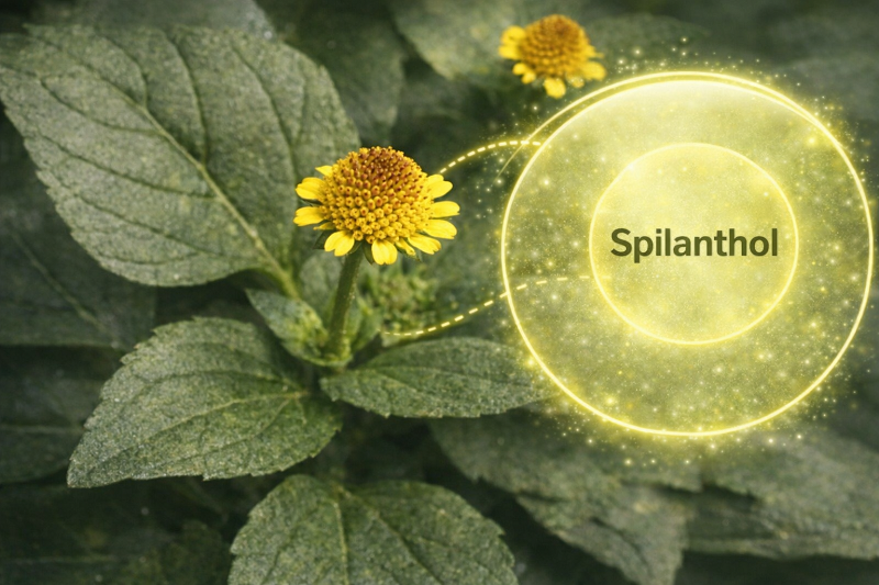 Hoa cúc áo hoa vàng có chứa hoạt chất spilanthol gây tê nhẹ