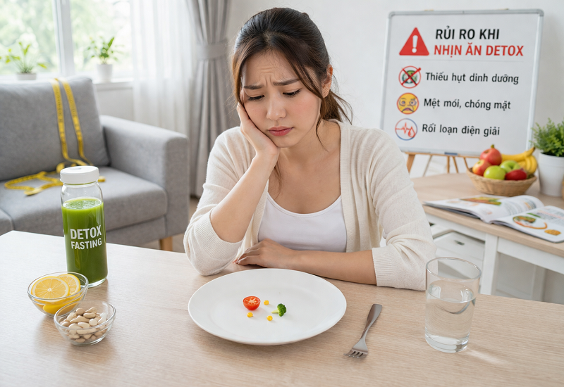 Nhịn ăn detox có thể gây thiếu hụt dinh dưỡng và ảnh hưởng sức khỏe nếu áp dụng sai cách