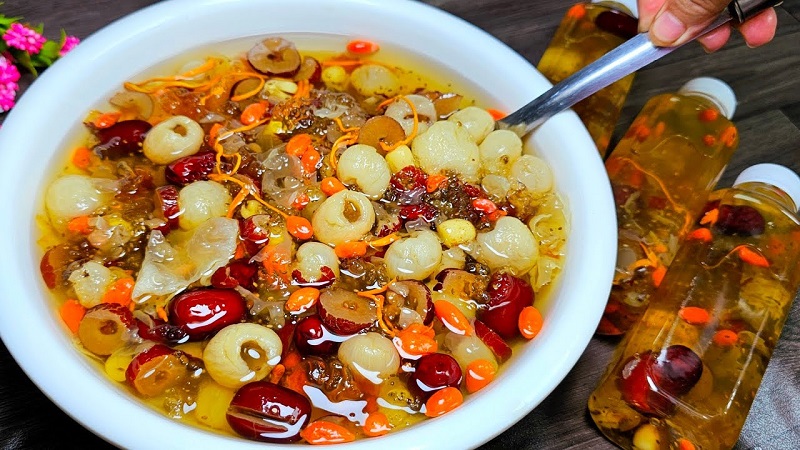 Thành phẩm chè dưỡng nhan nước trong, ngọt thanh, không nát