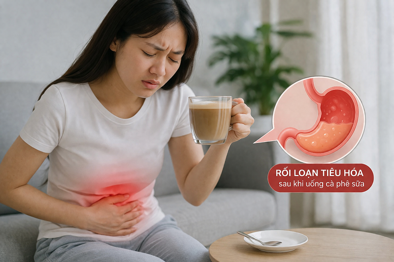 Cà phê sữa có thể gây đầy bụng, khó tiêu hoặc rối loạn tiêu hóa ở người có hệ tiêu hóa nhạy cảm